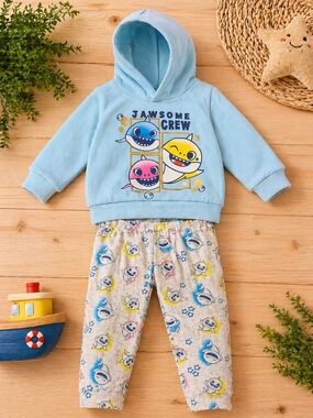 Nickelodeon Pink, Yellow & Blue Shark Faces Infant Set